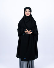 French Khimar Zahira XXL Jetblack Alsyahra Exclusive