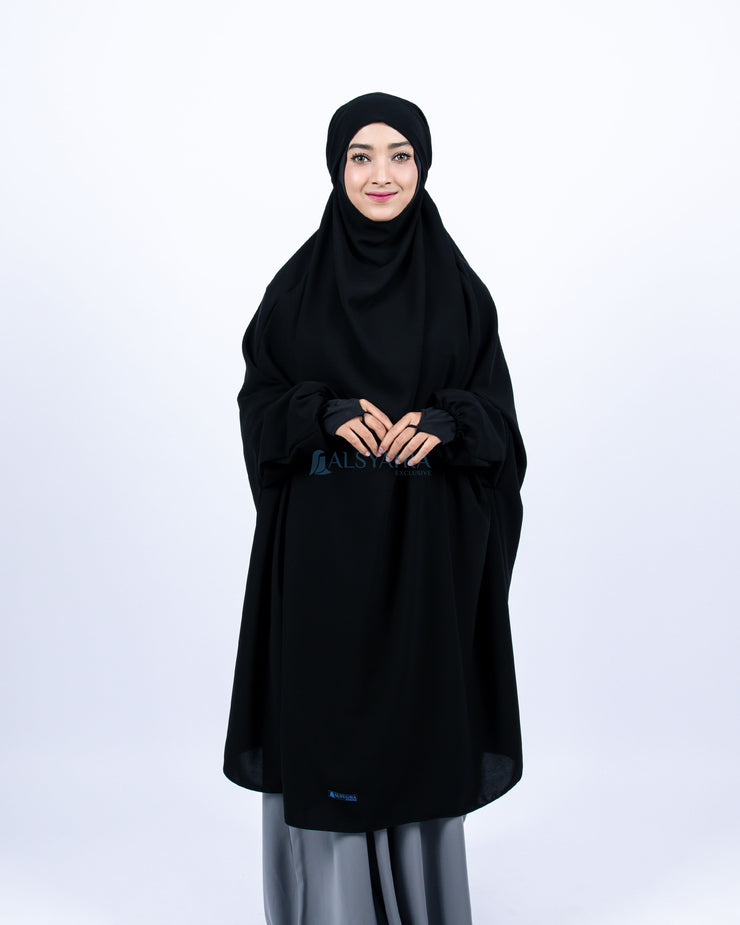 French Khimar Zahira XXL Jetblack Alsyahra Exclusive