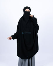 French Khimar Zahira XXL Jetblack Alsyahra Exclusive