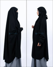 French Khimar Zahira XXL Jetblack Alsyahra Exclusive