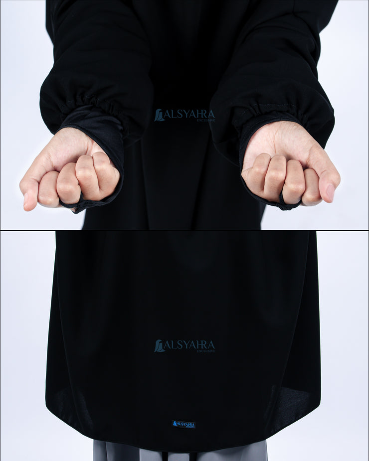 French Khimar Zahira XXL Jetblack Alsyahra Exclusive