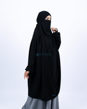 French Khimar Zahira XXL Jetblack Alsyahra Exclusive