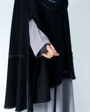 Set Khimar Handsplit Pad Cadar Tali Bisban Hitam Jetblack XXL