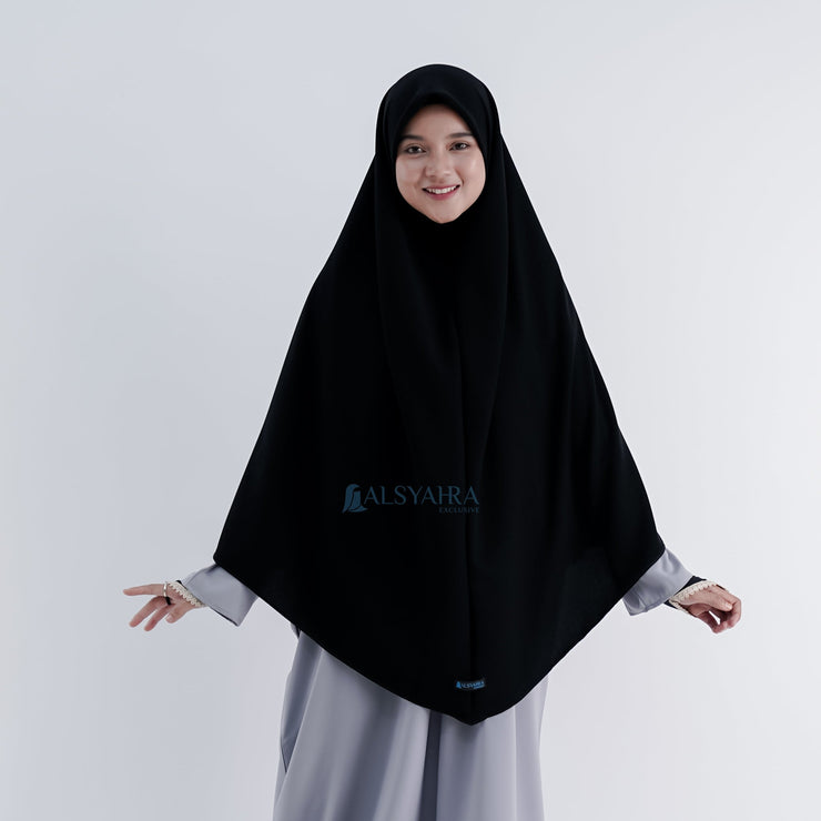 Set Khimar Instan Aisyah Jetblack Alsyahra Exclusive