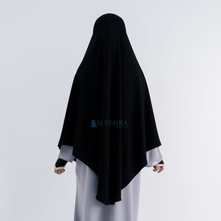 Set Khimar Instan Aisyah Jetblack Alsyahra Exclusive