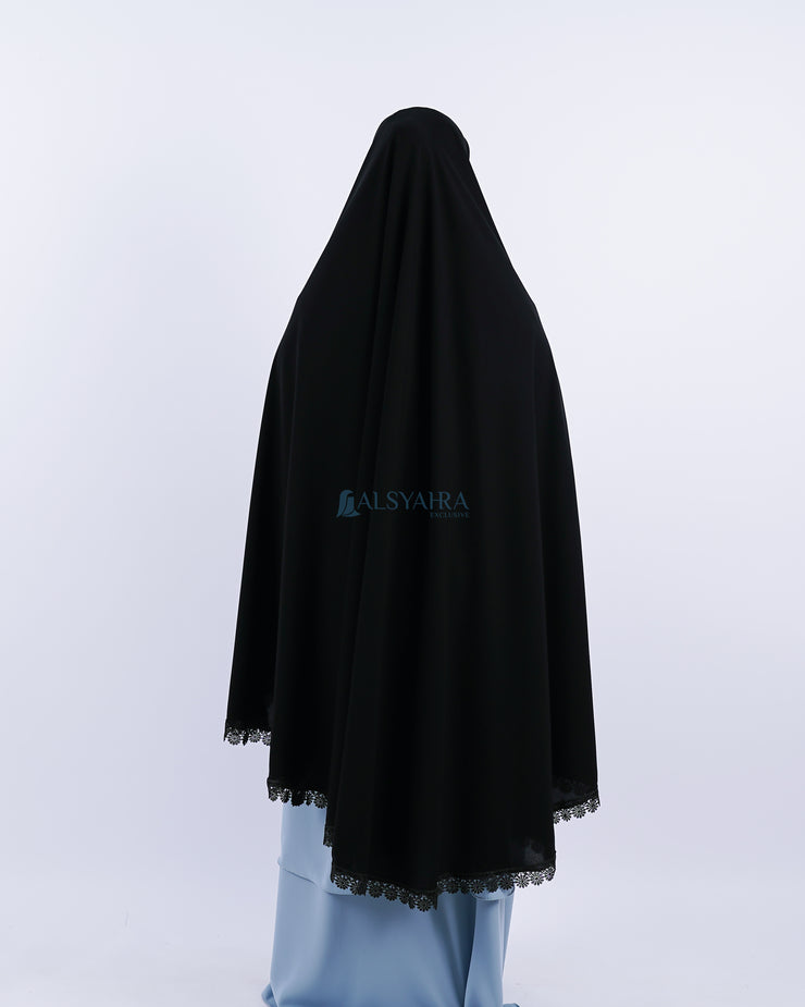 Alsyahra Exclusive Set Khimar Al Shams Niqab Bandana Poni Jetblack