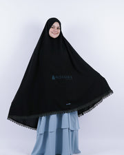 Alsyahra Exclusive Set Khimar Al Shams Niqab Bandana Poni Jetblack