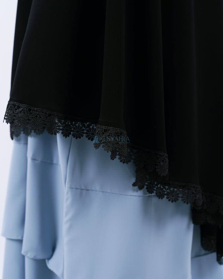 Alsyahra Exclusive Set Khimar Al Shams Niqab Bandana Poni Jetblack