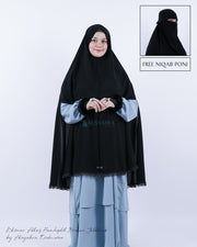 Khimar Altaj Handsplit Bisban Niqab Poni Jetblack Alsyahra Exclusive