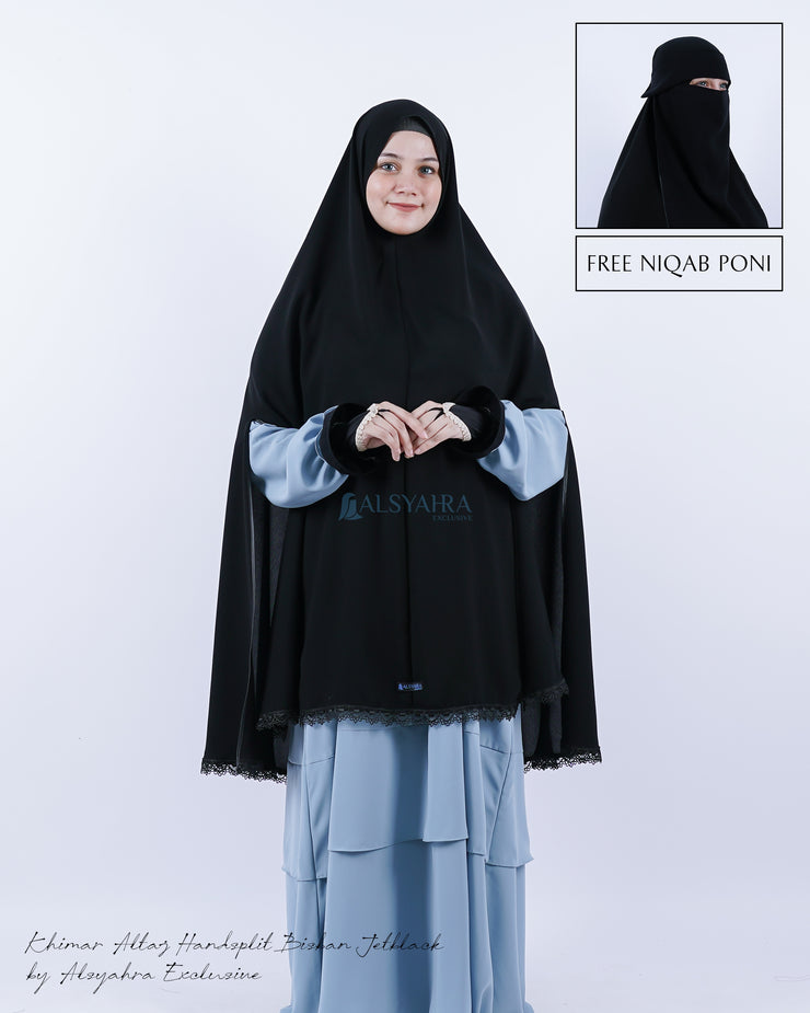 Khimar Altaj Handsplit Bisban Niqab Poni Jetblack Alsyahra Exclusive