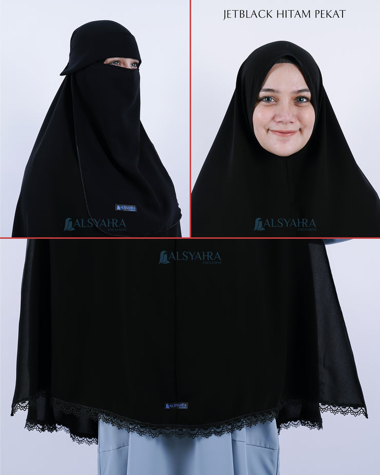 Khimar Altaj Handsplit Bisban Niqab Poni Jetblack Alsyahra Exclusive