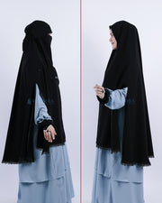 Khimar Altaj Handsplit Bisban Niqab Poni Jetblack Alsyahra Exclusive