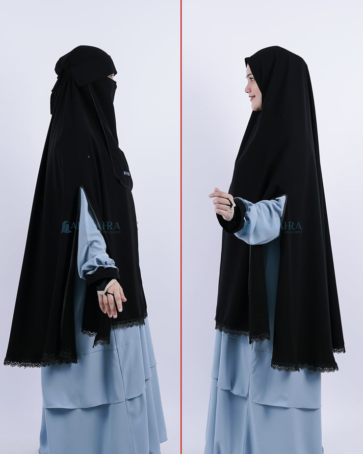 Khimar Altaj Handsplit Bisban Niqab Poni Jetblack Alsyahra Exclusive
