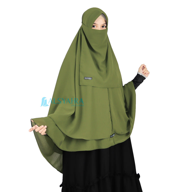 Set Khimar Syari Cerutti 2 Layer Size XL Alsyahra Exclusive