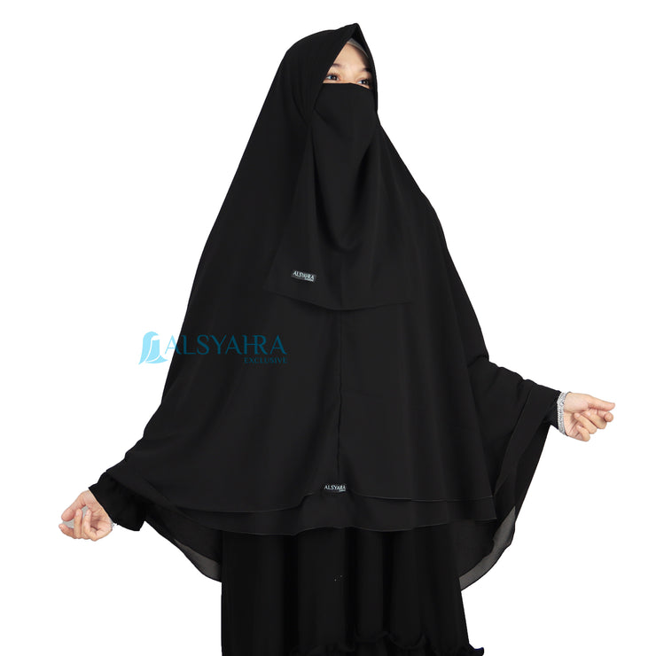Set Khimar Syari Cerutti 2 Layer Size XL Alsyahra Exclusive