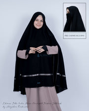 Set Khimar Pita India Silver Handsplit Bisban Cadar Tali Jetblack Alsyahra Exclusive