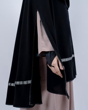 Set Khimar Pita India Silver Handsplit Bisban Cadar Tali Jetblack Alsyahra Exclusive