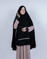 Set Khimar Pita India Silver Handsplit Bisban Cadar Tali Jetblack Alsyahra Exclusive