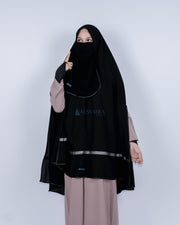 Set Khimar Pita India Silver Handsplit Bisban Cadar Tali Jetblack Alsyahra Exclusive