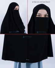 Set Khimar Syari Handzipper Haramain Jetblack Alsyahra Exclusive