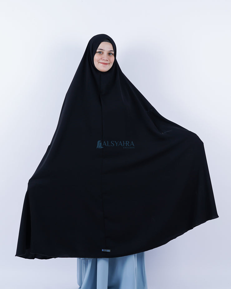 Set Khimar Syari Handzipper Haramain Jetblack Alsyahra Exclusive