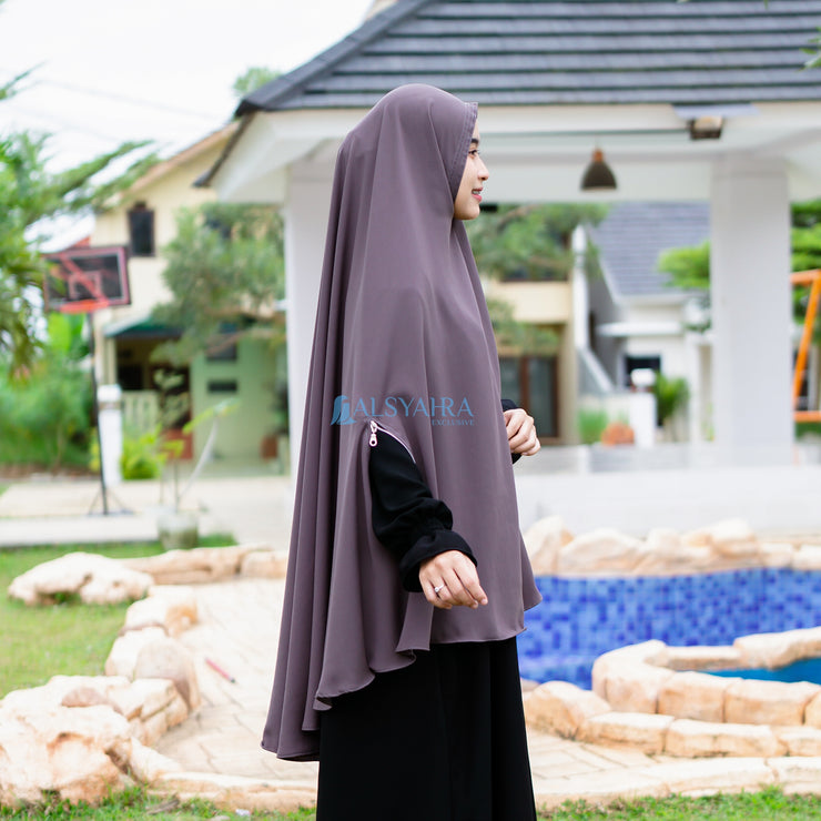 Alsyahra Exclusive Set Khimar Handzipper Size XL Soft Crown Exclusive