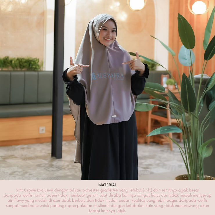 Alsyahra Exclusive Set Khimar Khanza Size L Soft Crown Exclusive