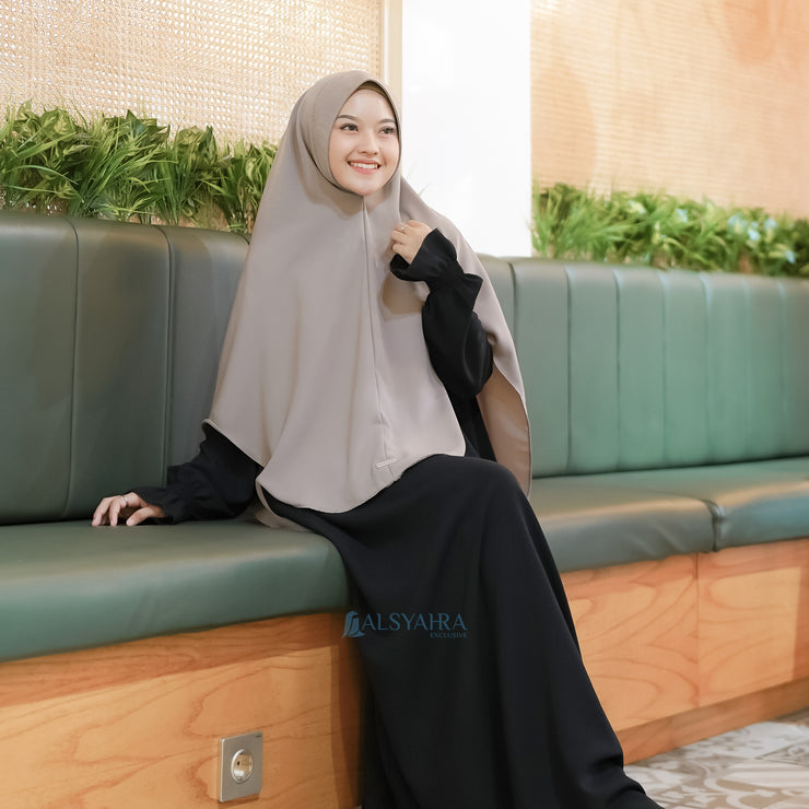 Alsyahra Exclusive Set Khimar Khanza Size L Soft Crown Exclusive