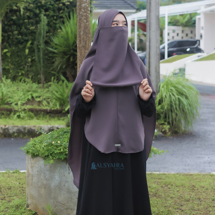 Alsyahra Exclusive Set Khimar Khanza Size XL Soft Crown Exclusive