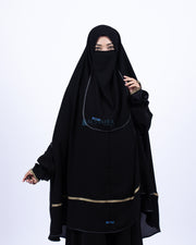 Khimar Kiswah Handsplit Bisban Cadar Tali Jetblack Alsyahra Exclusive