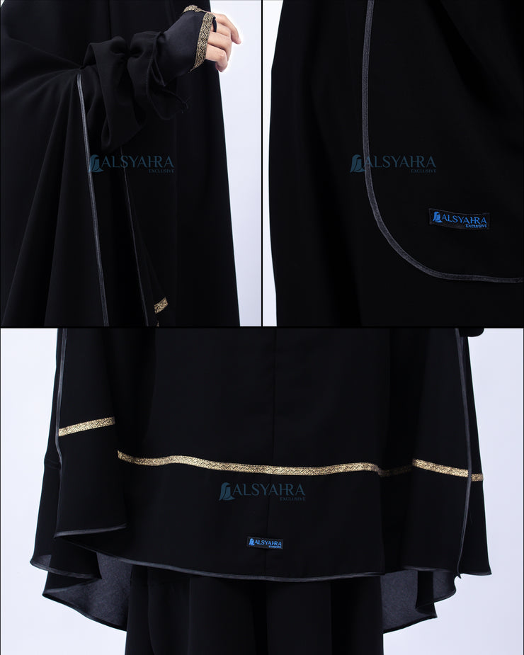 Khimar Kiswah Handsplit Bisban Cadar Tali Jetblack Alsyahra Exclusive