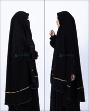 Khimar Kiswah Handsplit Bisban Cadar Tali Jetblack Alsyahra Exclusive