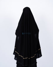 Khimar Kiswah Handsplit Bisban Cadar Tali Jetblack Alsyahra Exclusive