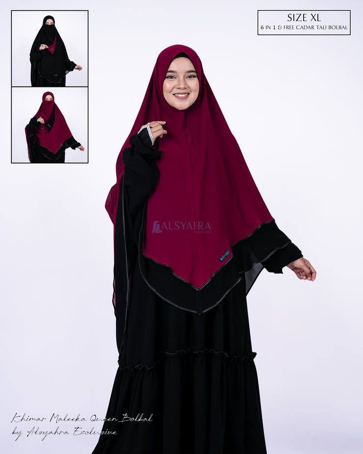 Set Khimar Maleeka Bisban Queen BolBal 2 Material Alsyahra Exclusive XL