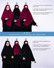 Set Khimar Maleeka Bisban Queen BolBal 2 Material Alsyahra Exclusive XXL