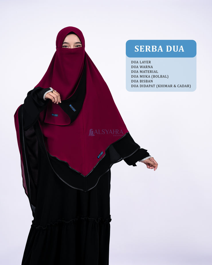 Set Khimar Maleeka Bisban Queen BolBal 2 Material Alsyahra Exclusive XXL