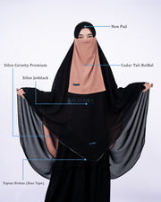 Set Khimar Maleeka Bisban Queen BolBal 2 Material Alsyahra Exclusive XXL