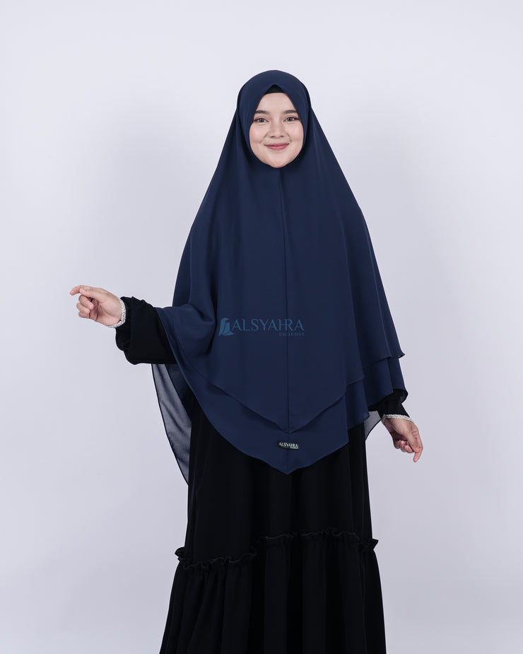 Alsyahra Exclusive Set Khimar Cadar Tali Shofa Sifon Premium 2 Layer XL