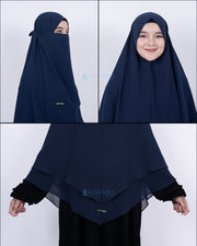 Alsyahra Exclusive Set Khimar Cadar Tali Shofa Sifon Premium 2 Layer XL