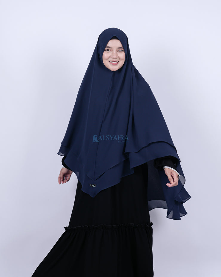 Alsyahra Exclusive Set Khimar Cadar Tali Shofa Sifon Premium 2 Layer XL