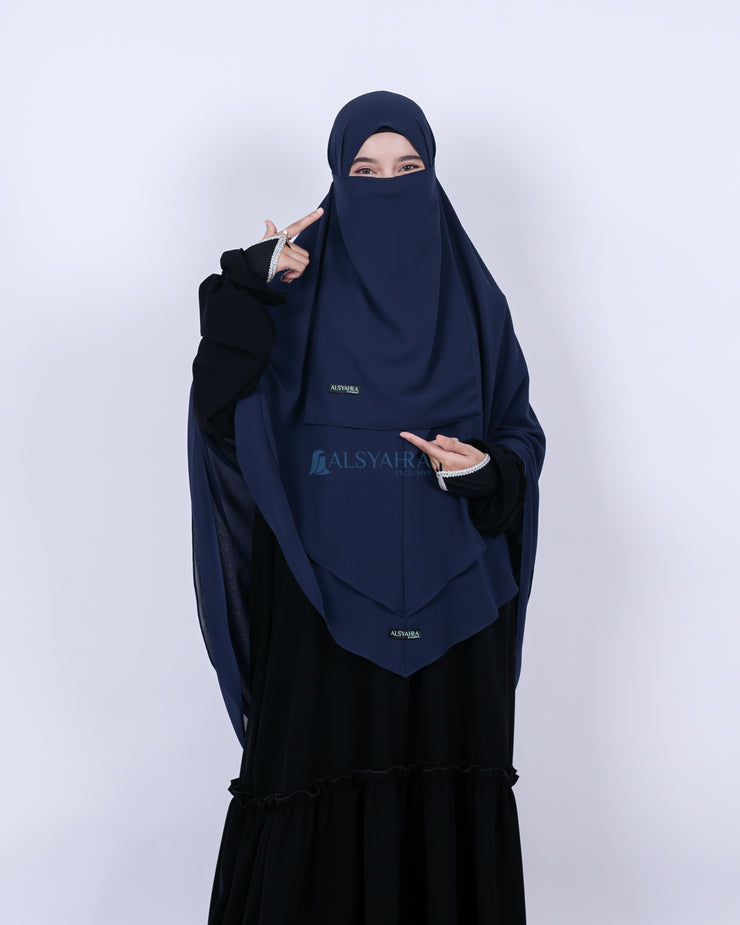Alsyahra Exclusive Set Khimar Cadar Tali Shofa Sifon Premium 2 Layer XL
