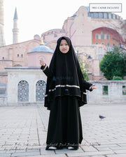 Set Khimar Pita India Silver Handsplit Pad Bisban Cadar Tali Kids Jetblack Alsyahra Exclusive