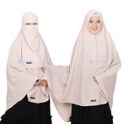 Set Khimar Non Pad Syari Size L Niqab Bandana Luxury Wolfis Alsyahra Exclusive