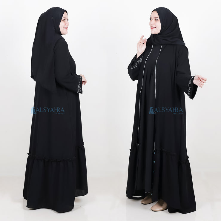 Alsyahra Exclusive Gamis Abaya Outer Sarah Multifungsi Jetblack