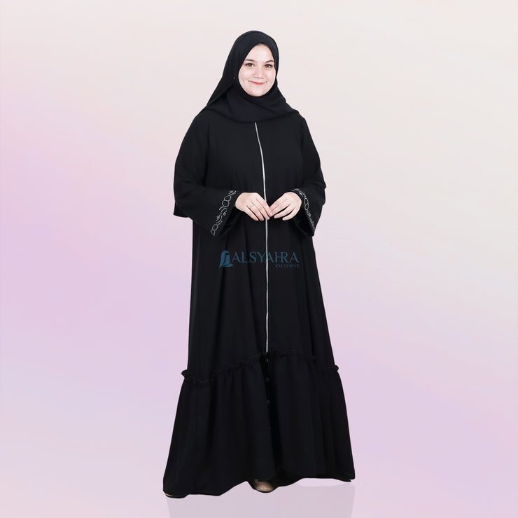 Alsyahra Exclusive Gamis Abaya Outer Sarah Multifungsi Jetblack