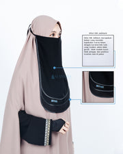 Cadar Tali Ikhfa 3 layer Sifon Silk Jetblack Alsyahra Exclusive