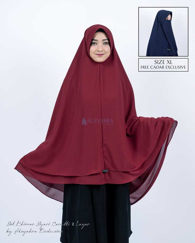 Set Khimar Syari Cerutti 2 Layer Size XL Alsyahra Exclusive