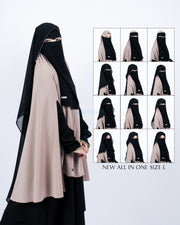 Bundling Niqab New All In One Size L 12 Style Chiffon Silk Jetblack Alsyahra Exclusive