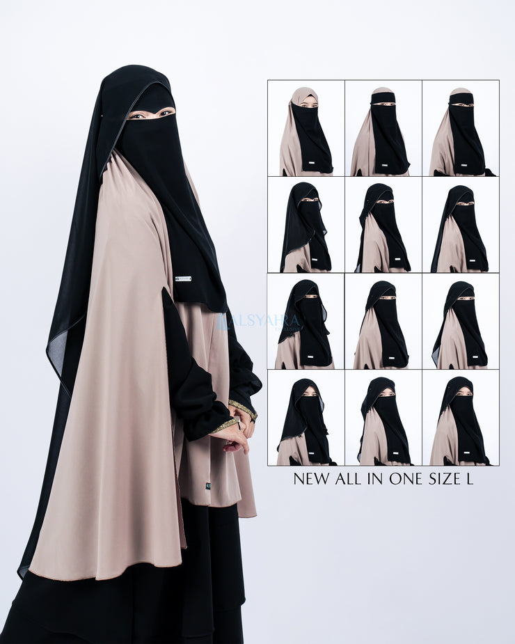 Bundling Niqab New All In One Size L 12 Style Chiffon Silk Jetblack Alsyahra Exclusive