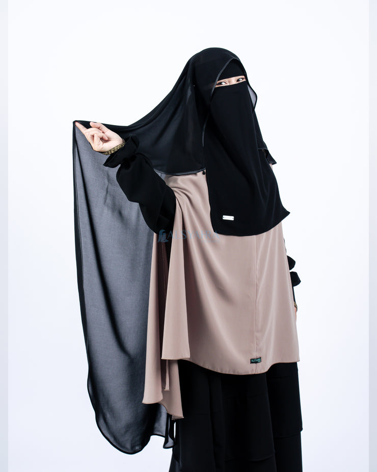 Bundling Niqab New All In One Size L 12 Style Chiffon Silk Jetblack Alsyahra Exclusive